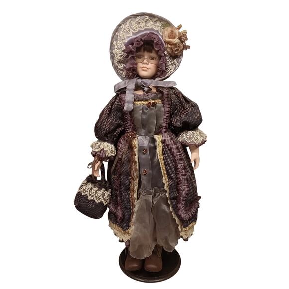 Ashley Belle Victorian Porcelain Doll 25" with Stand - Picture 1 of 7
